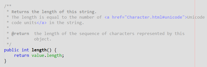 Length in String Class of Java